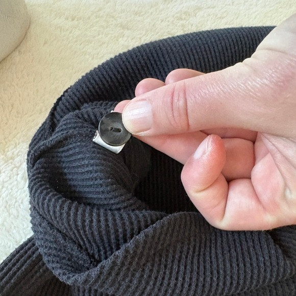 Vtg Express Tricot Waffle Knit Sleeveless Collared Button Up Tunic grunge 90s XL - Picture 6 of 8